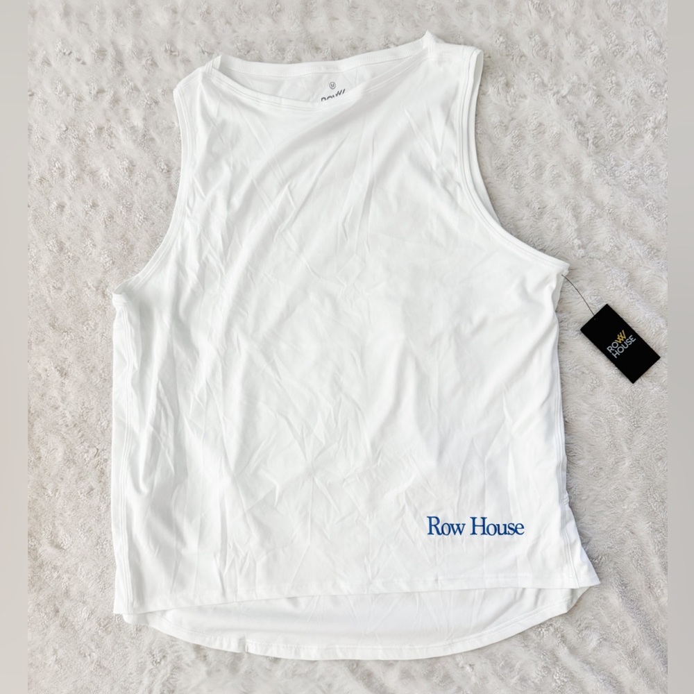NWT-  ROW HOUSE White High Neck Athletic Fitness Tank top